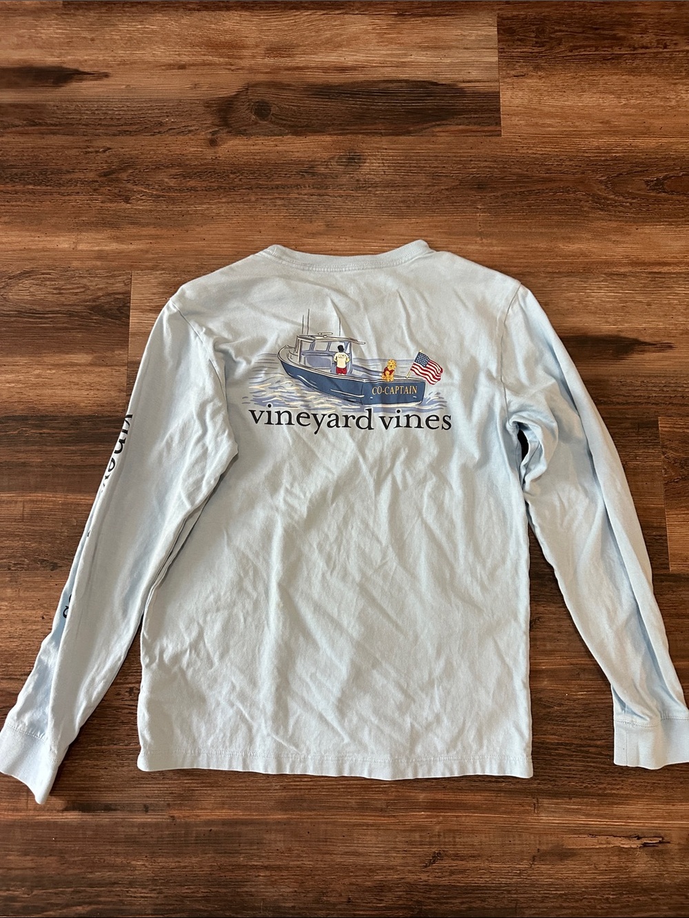 Vineyard Vines Light Blue Long Sleeve Tee - Boat Graphic
